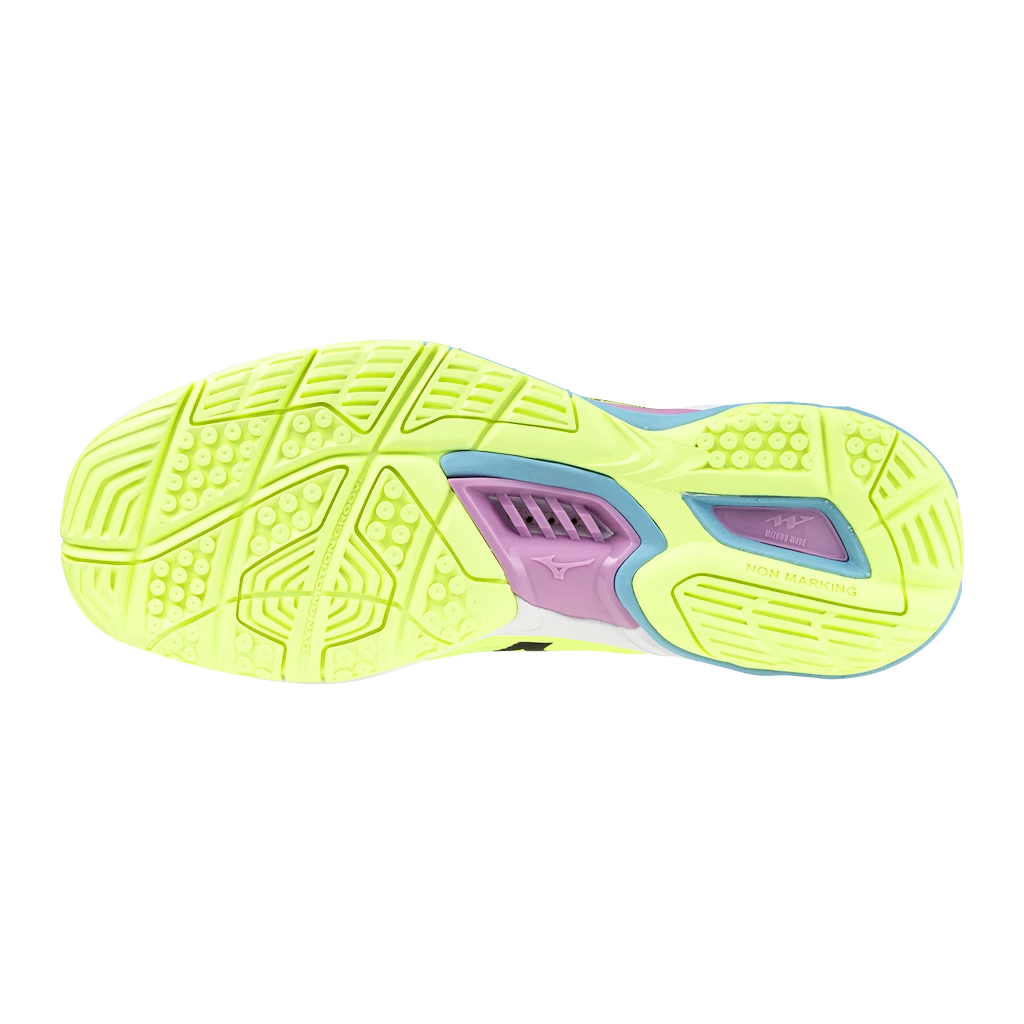 Pánská sálová obuv Mizuno  Wave Stealth 6  Neo Lime/Black/Splish Splash