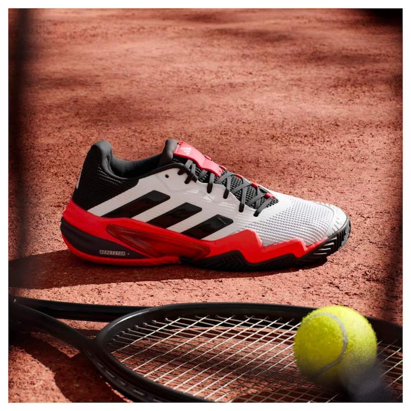 Pánská tenisová obuv adidas Barricade 13 M Clay White/Core Black  EUR 41 1/3