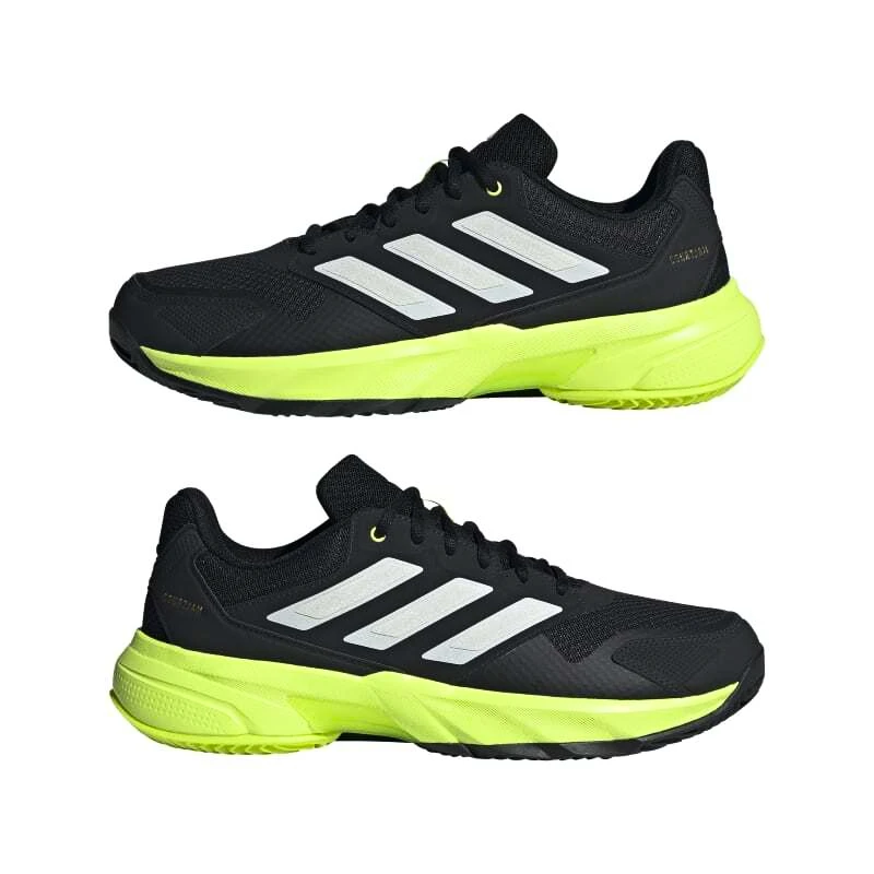 Pánská tenisová obuv adidas  Courtjam Control 3 Clay Carbon/Lucid Lemon