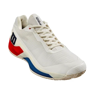 Pánská tenisová obuv Wilson Rush Pro 4.0 Clay Snow White/Wilson Red  EUR 47 1/3