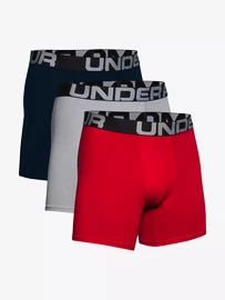 Pánské boxerky Under Armour Charged Cotton 6in 3 Pack-RED