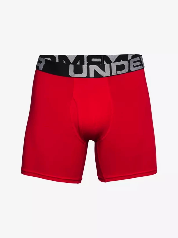 Pánské boxerky Under Armour  Charged Cotton 6in 3Pack Red  S