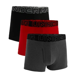 Pánské boxerky Under Armour Perf Cotton Solid 3in 3Pack Castlerock Heather
