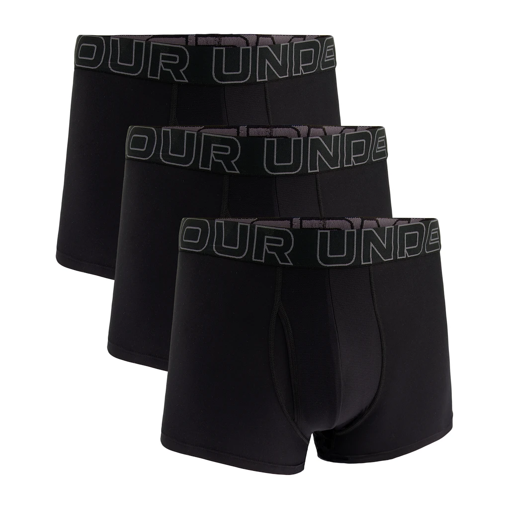 Pánské boxerky Under Armour Perf Tech Solid 3in 3Pack Black