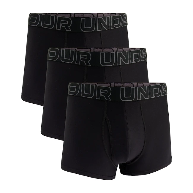 Pánské boxerky Under Armour Perf Tech Solid 3in 3Pack Black