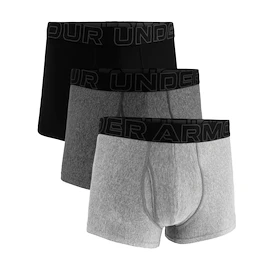 Pánské boxerky Under Armour Perf Tech Solid 3in 3Pack Steel Heather