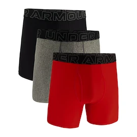 Pánské boxerky Under Armour Perf Tech Solid 6in 3Pack Red