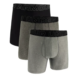 Pánské boxerky Under Armour Perf Tech Solid 6in 3Pack Steel Heather