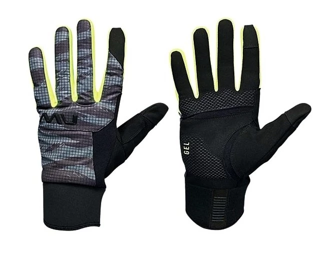 Pánské cyklistické rukavice NorthWave  Fast Gel Glove Anthra/Yellow Fluo