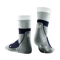Pánské kompresní ponožky CEP Hiking Light Merino Mid Cut Marine Blue/Grey