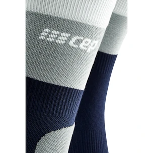 Pánské kompresní ponožky CEP Hiking Light Merino Mid Cut Marine Blue/Grey