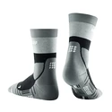 Pánské kompresní ponožky CEP Hiking Light Merino Mid Cut Stone Grey/Grey
