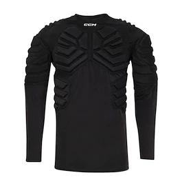 Pánské kompresní tričko CCM Padded Goalie LS Black Senior