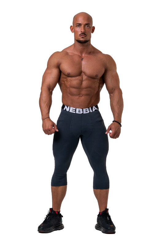 Product detail of Pánské legíny Nebbia 1965 Legend of Today leggings calf lenght 188 dark grey XXL