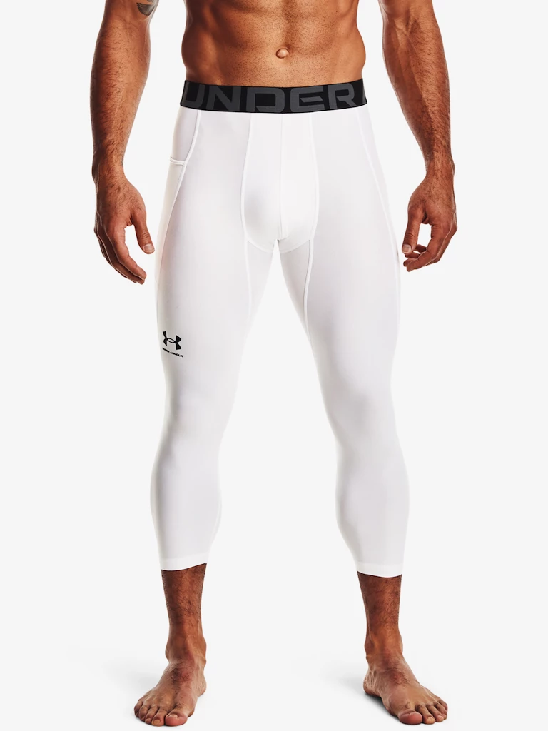 Pánské legíny Under Armour HeatGear 3/4 Legging-WHT XXL