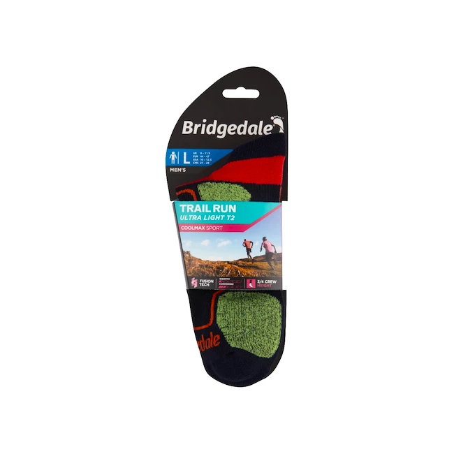 Pánské ponožky Bridgedale  Trail Run Ultralight T2 Coolmax Sport ¾ Crew Navy