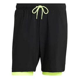Pánské šortky adidas Club 2In1 Short Black/Lucid Lemon