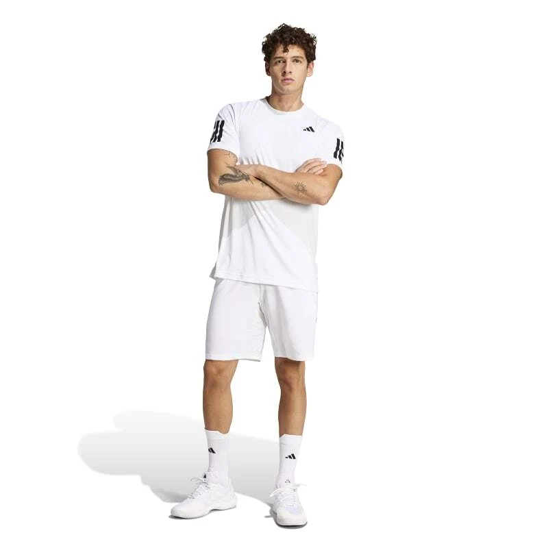 Pánské šortky adidas  Club 3 Stripes Short White L