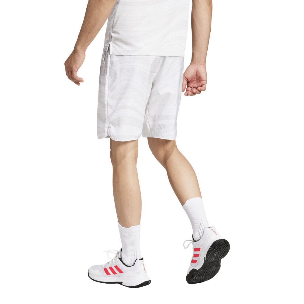 Pánské šortky adidas  Club Graphic Short White/Grey  L - thumb (2)