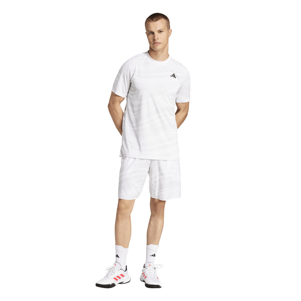 Pánské šortky adidas  Club Graphic Short White/Grey  L - thumb (3)