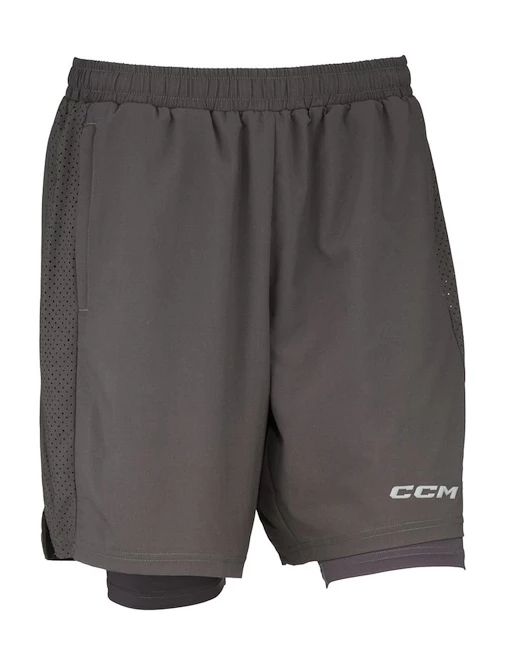 Pánské šortky CCM  2 IN 1 Training Short Charcoal M