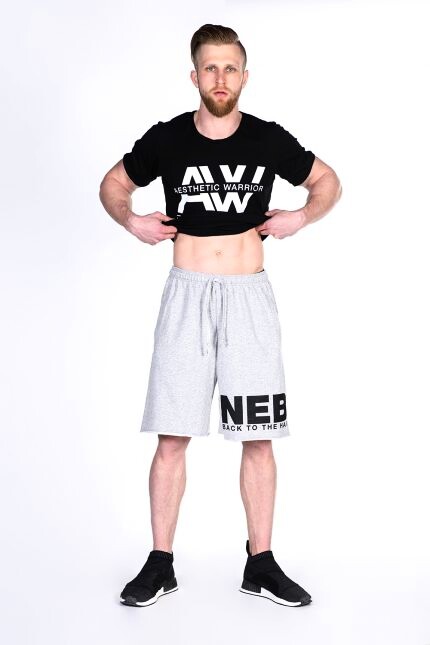 Pánské šortky Nebbia  Iconic shorts "Back To The Hard Core Roots" 343 grey XL - thumb (3)