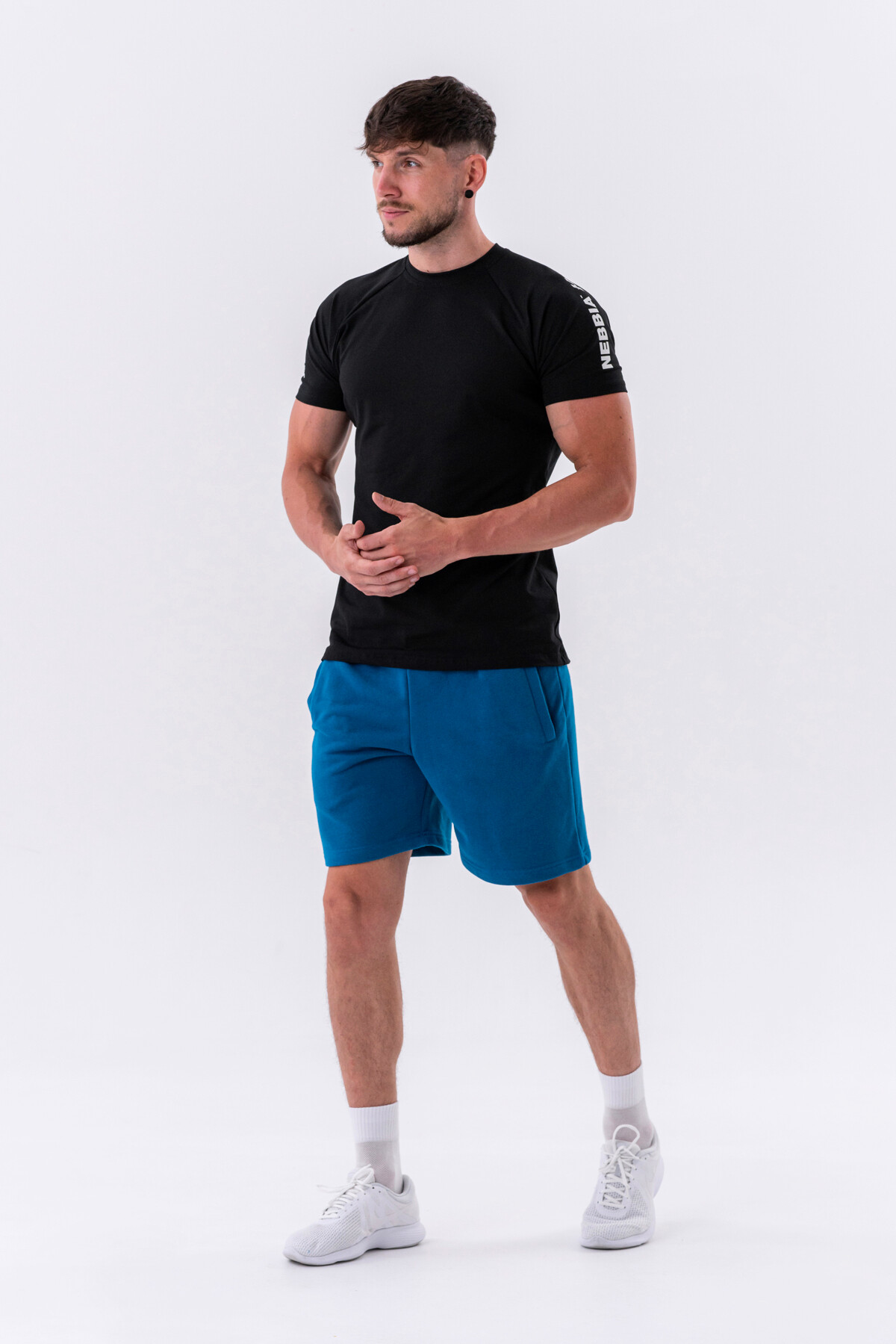 Pánské šortky Nebbia  Relaxed-fit Shorts with Side Pockets 319 blue L - thumb (1)