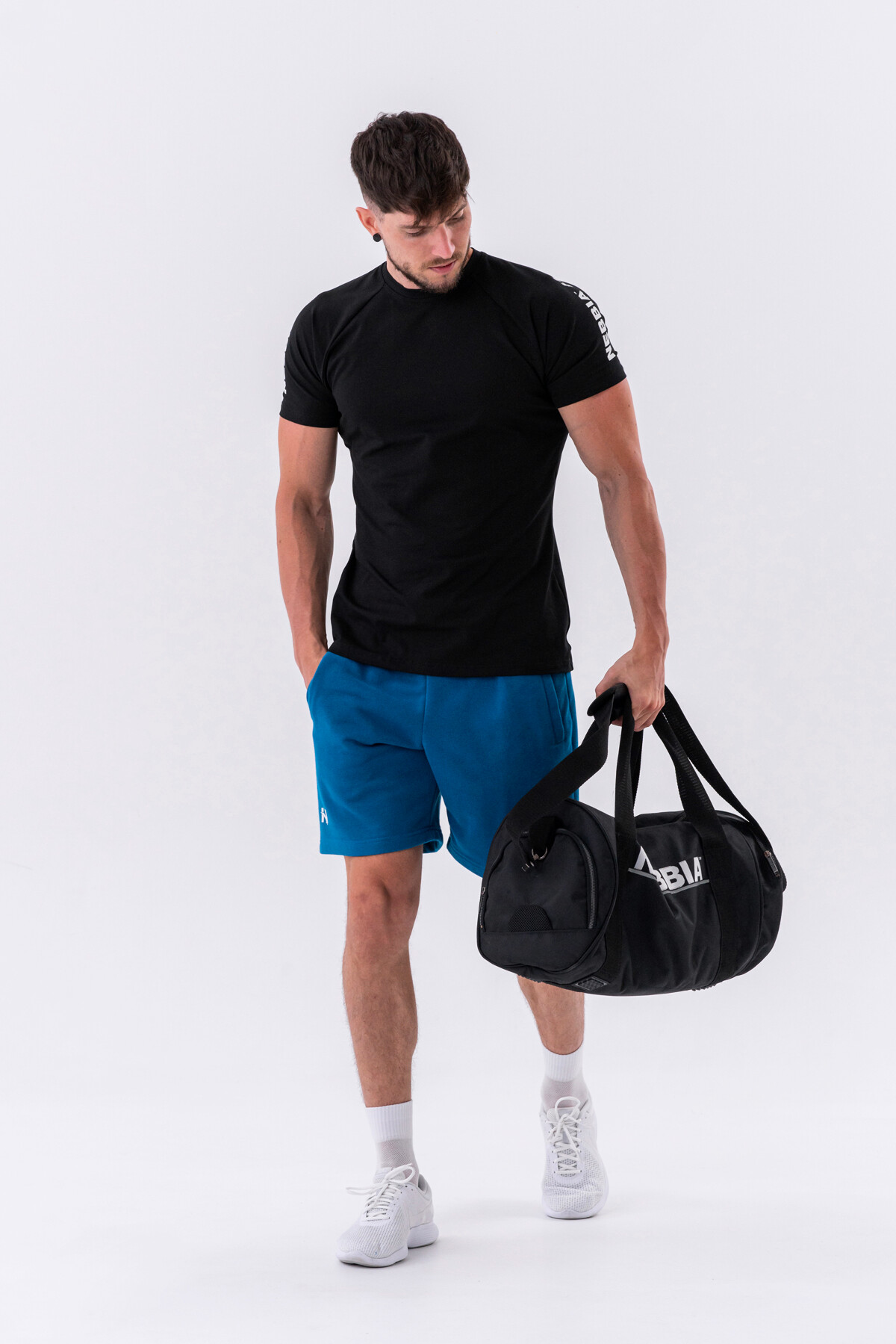 Pánské šortky Nebbia  Relaxed-fit Shorts with Side Pockets 319 blue L - thumb (2)