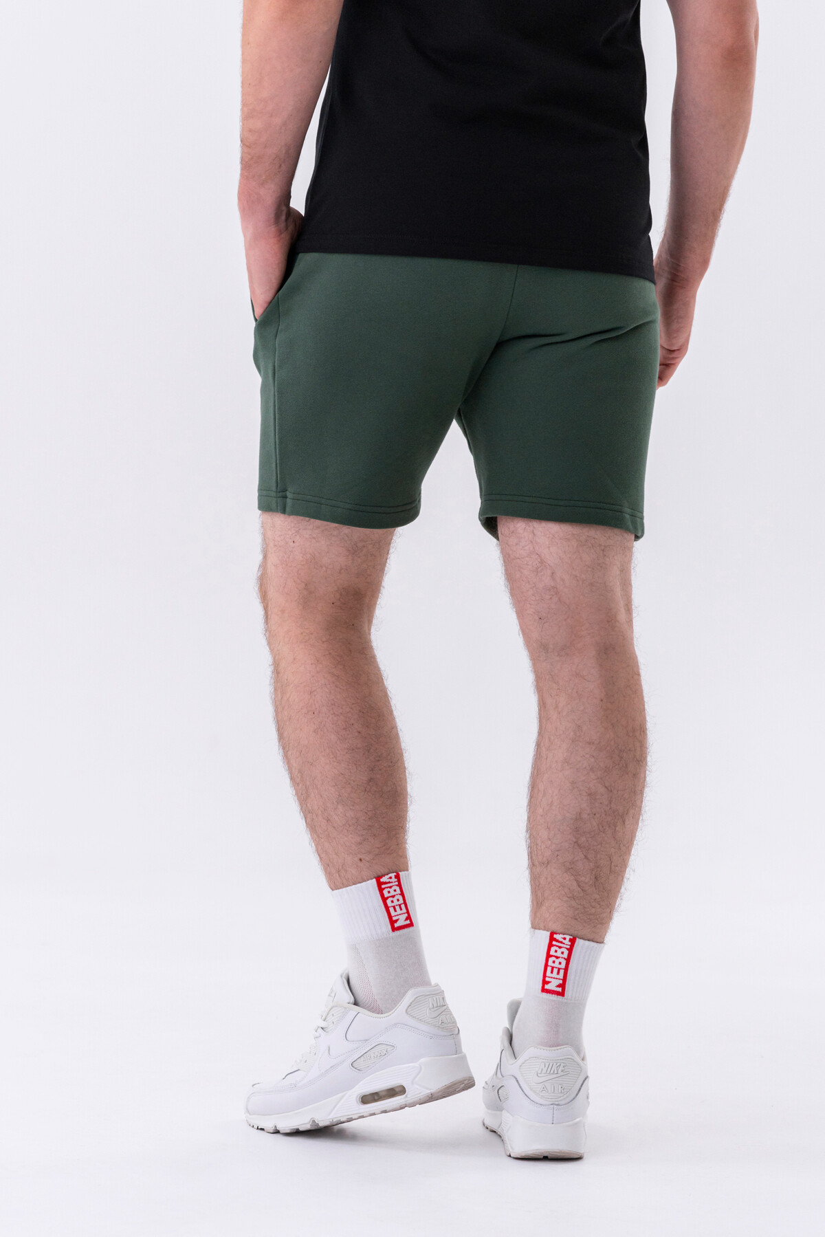 Pánské šortky Nebbia  Relaxed-fit Shorts with Side Pockets 319 dark green XL - thumb (1)
