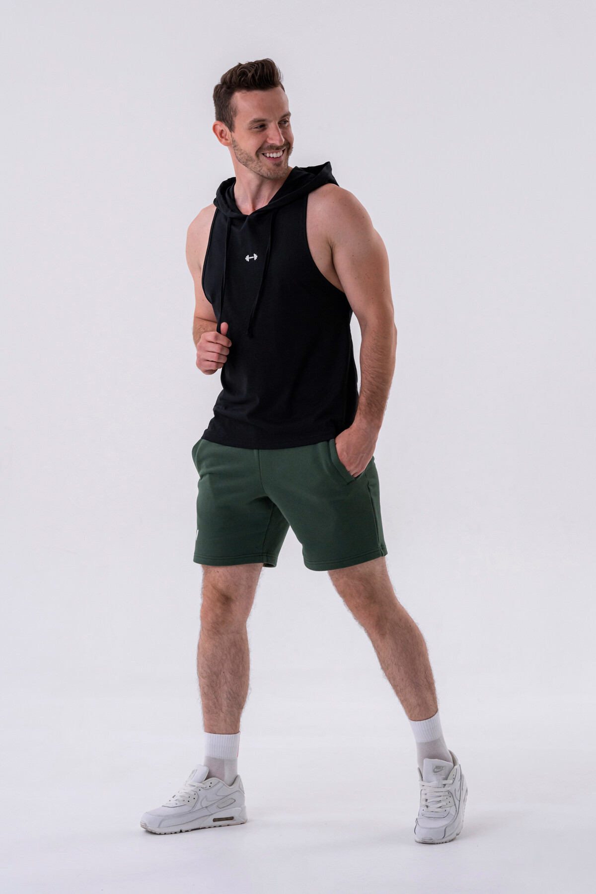 Pánské šortky Nebbia  Relaxed-fit Shorts with Side Pockets 319 dark green XL - thumb (2)
