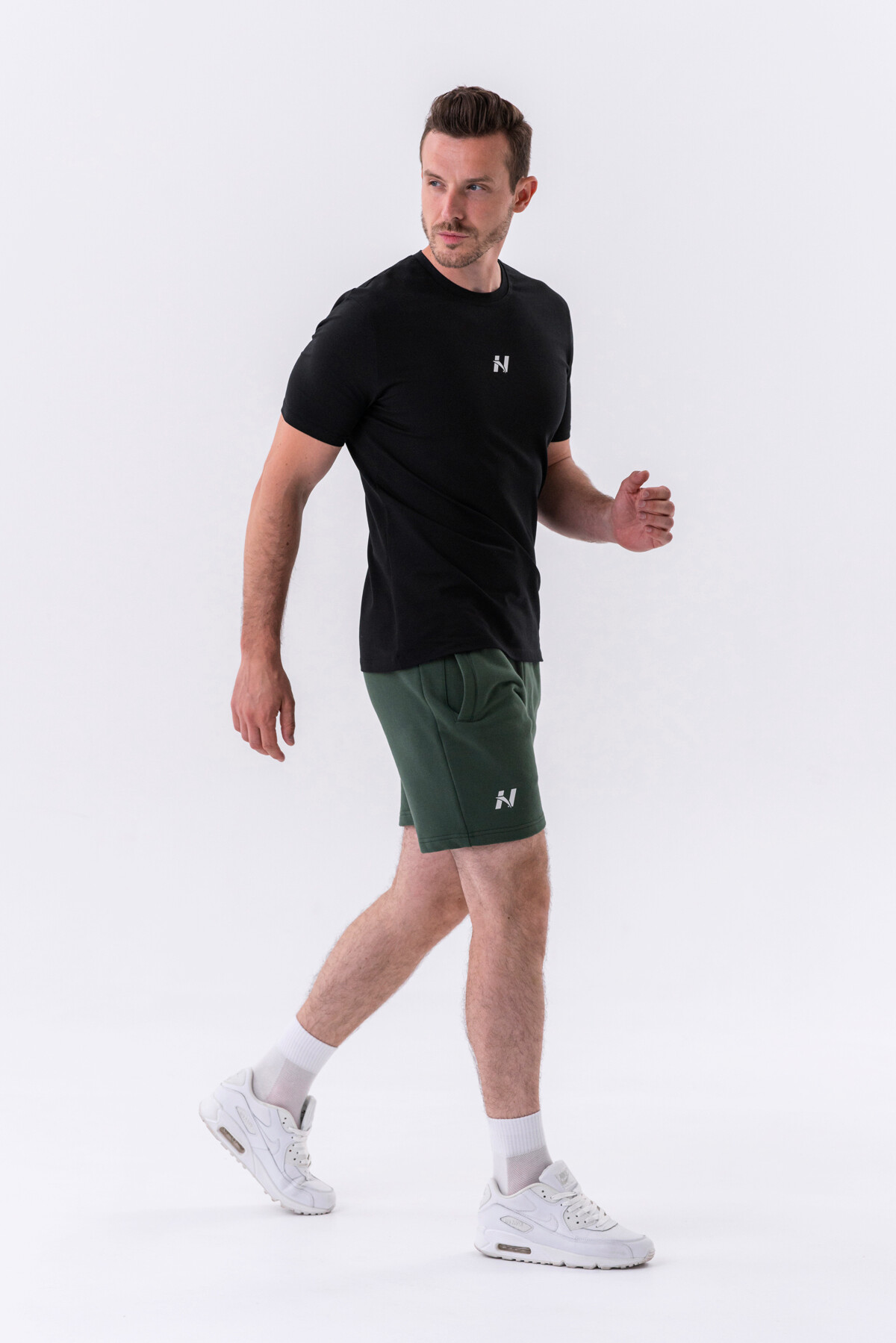 Pánské šortky Nebbia  Relaxed-fit Shorts with Side Pockets 319 dark green XL - thumb (4)