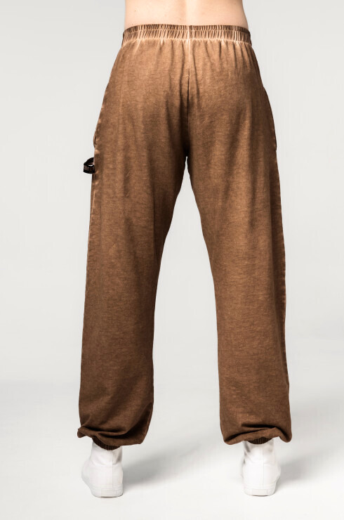 Pánské tepláky Nebbia  Washed-off Gym Sweatpants Baggy Style GYM BRO 373 Ligth Brown L - thumb (4)