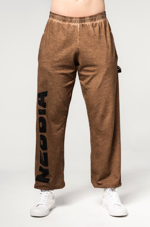 Product detail of Pánské tepláky Nebbia  Washed-off Gym Sweatpants Baggy Style GYM BRO 373 Ligth Brown L