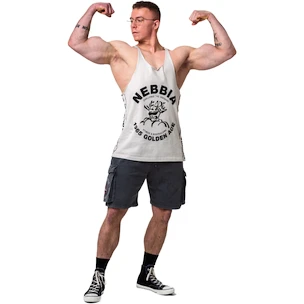 Pánské tílko Nebbia NEBBIA x OLYMPIA Washed Muscle Back Stringer GOLDEN AGE 791 light grey
