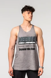 Pánské tílko Nebbia Washed-off Oversized Stringer MAX OUT 359 Light Grey