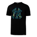 Pánské tričko 47 Brand Splitter Tee MLB New York Yankees Black/Camo/Blue Neon