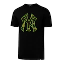 Pánské tričko 47 Brand Splitter Tee MLB New York Yankees Black/Camo/Green Neon