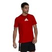 Pánské tričko adidas Aeroready 3-Stripes Back Tee Scarlet