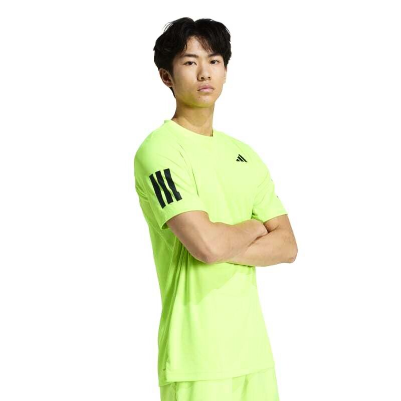 Pánské tričko adidas  Club 3 Stripes Tee Lucid Lemon M - thumb (4)