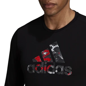 Pánské tričko adidas  Fast Graphic LS Tee Black