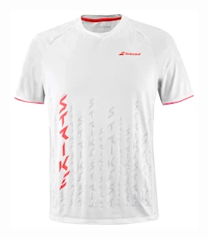 Pánské tričko Babolat Strike Crew Neck Tee Men White/Strike Red