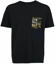 Pánské tričko CCM CAMO POCKET S/S TEE Black