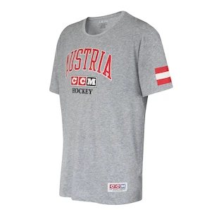 Pánské tričko CCM  FLAG TEE TEAM AUSTRIA Athletic Grey