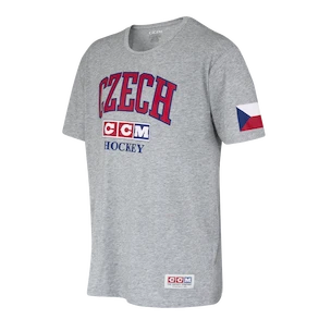 Pánské tričko CCM  FLAG TEE TEAM CZECH Athletic Grey