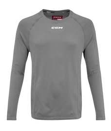 Pánské tričko CCM LS Premium Training Tee Dark Grey Heathered