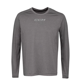 Pánské tričko CCM Non Compression LS Tee Grey Senior