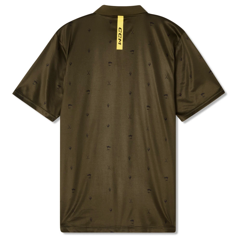 Pánské tričko CCM  Polo Print Khaki Green