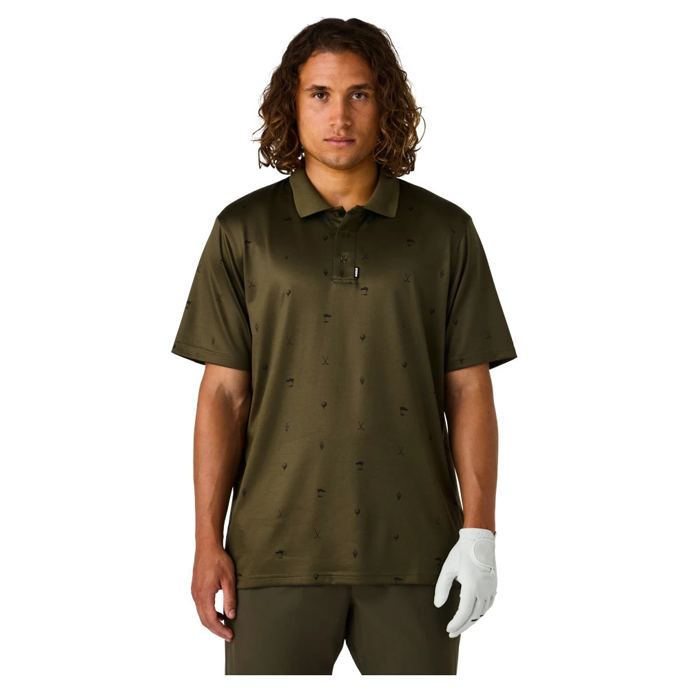 Pánské tričko CCM  Polo Print Khaki Green