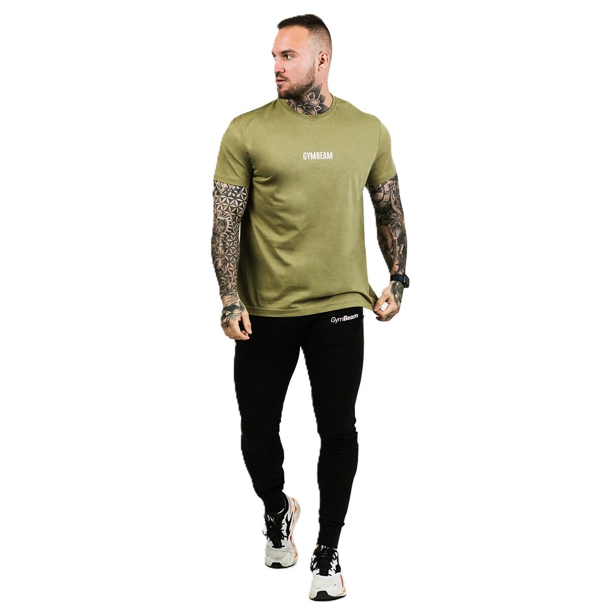 Pánské tričko GymBeam  FIT Olive XXL - thumb (2)