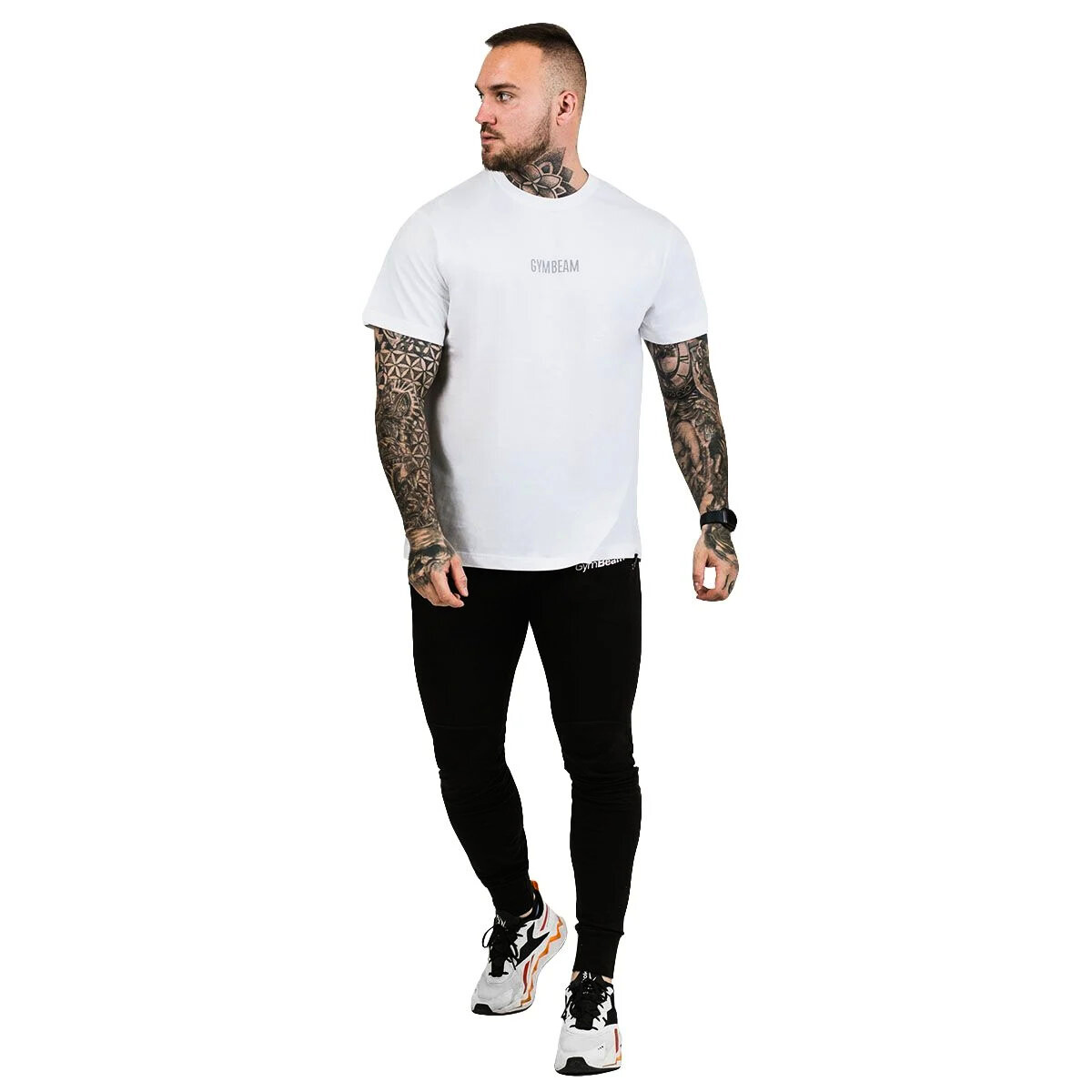 Pánské tričko GymBeam  FIT White L - thumb (1)